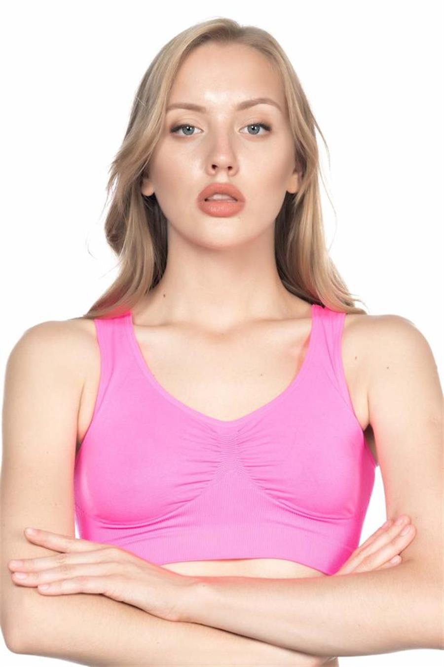Emay 4001 Neon Fuşya Soft Sporcu Büstiyer