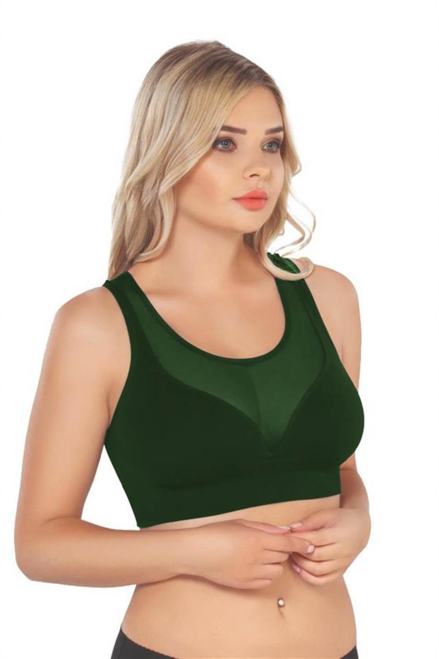 Emay 4028 Yeşil Seamless Tül Toparlayıcı Sütyen Korse