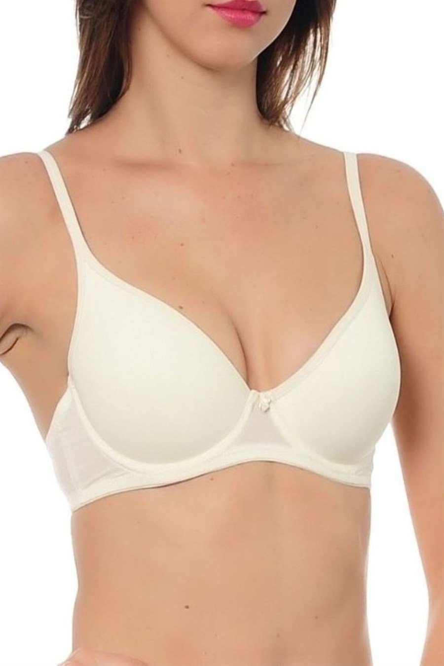 Kom Dorina Krem Desteksiz İnce Askılı Sütyen