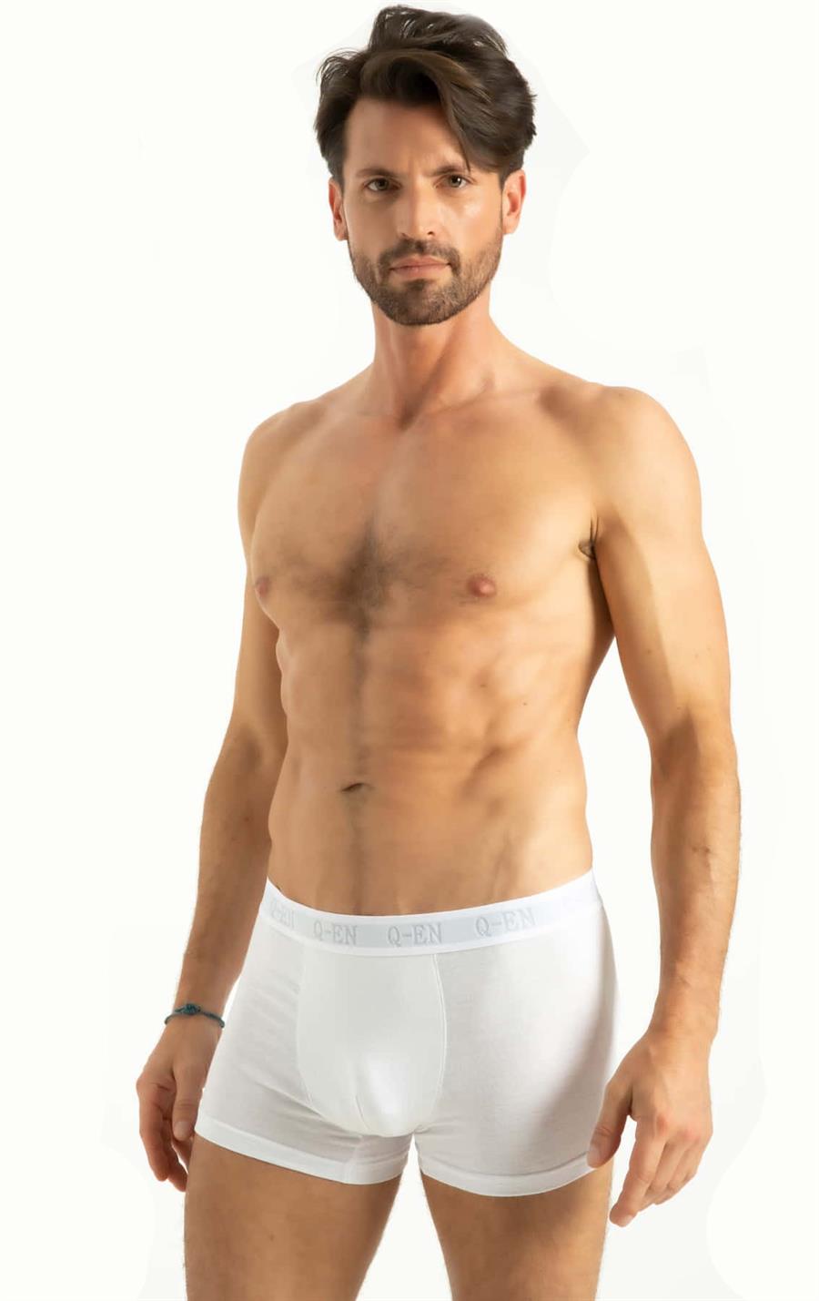 Q-En 500 Beyaz Bambu Erkek Boxer