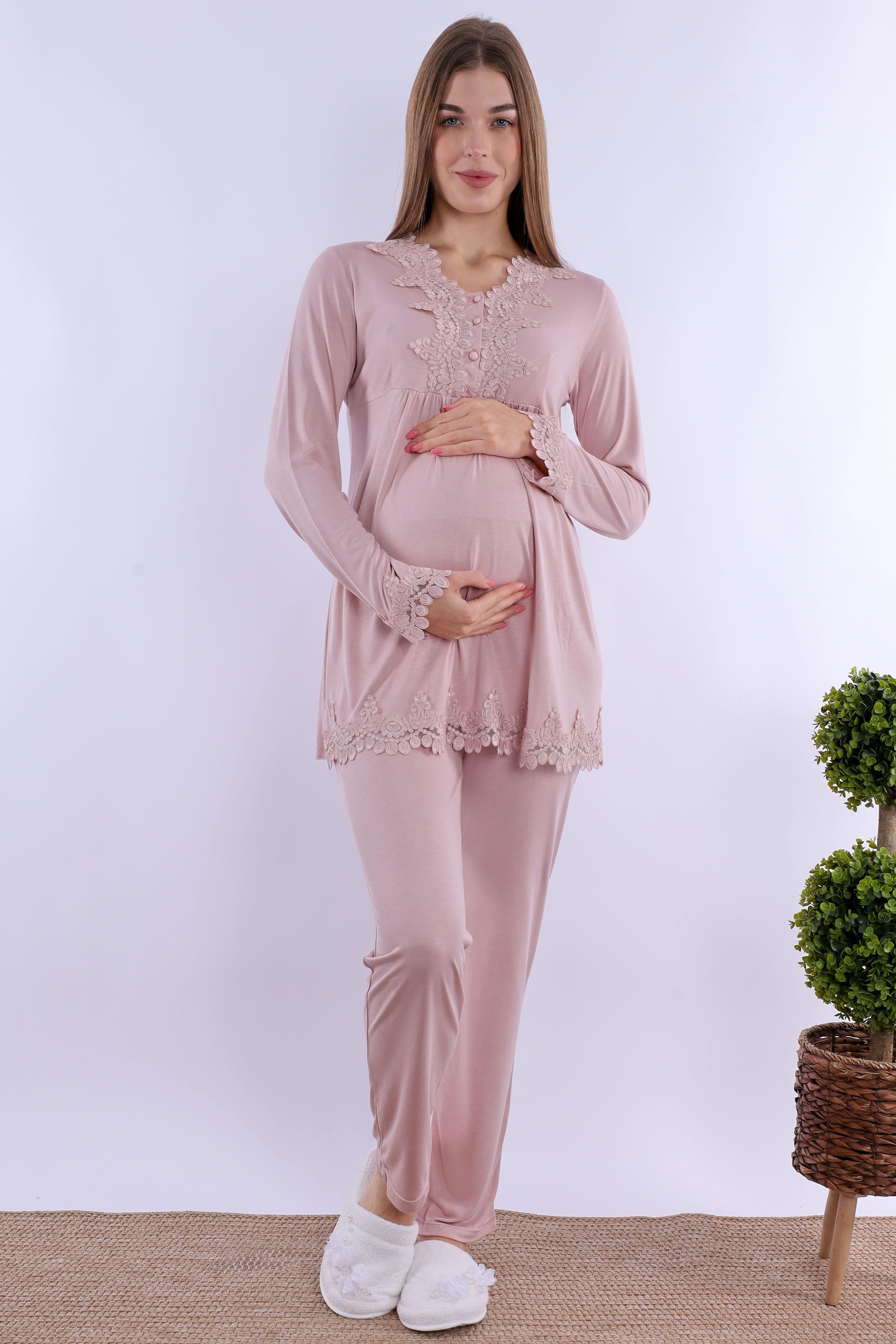 215012 Gül Kurusu Hamile Lohusa Pijama Takımı