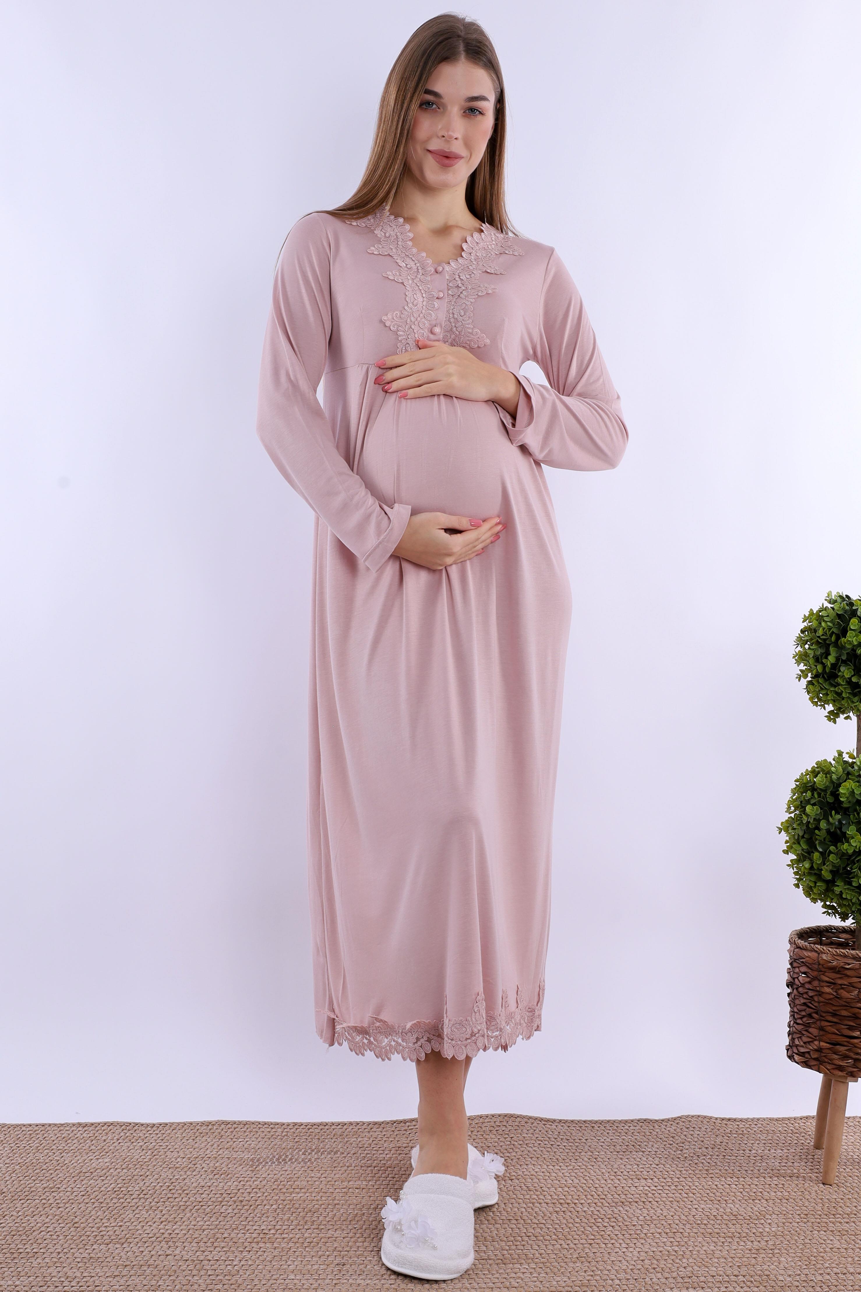 215122 Gül Kurusu Hamile Lohusa Gecelik