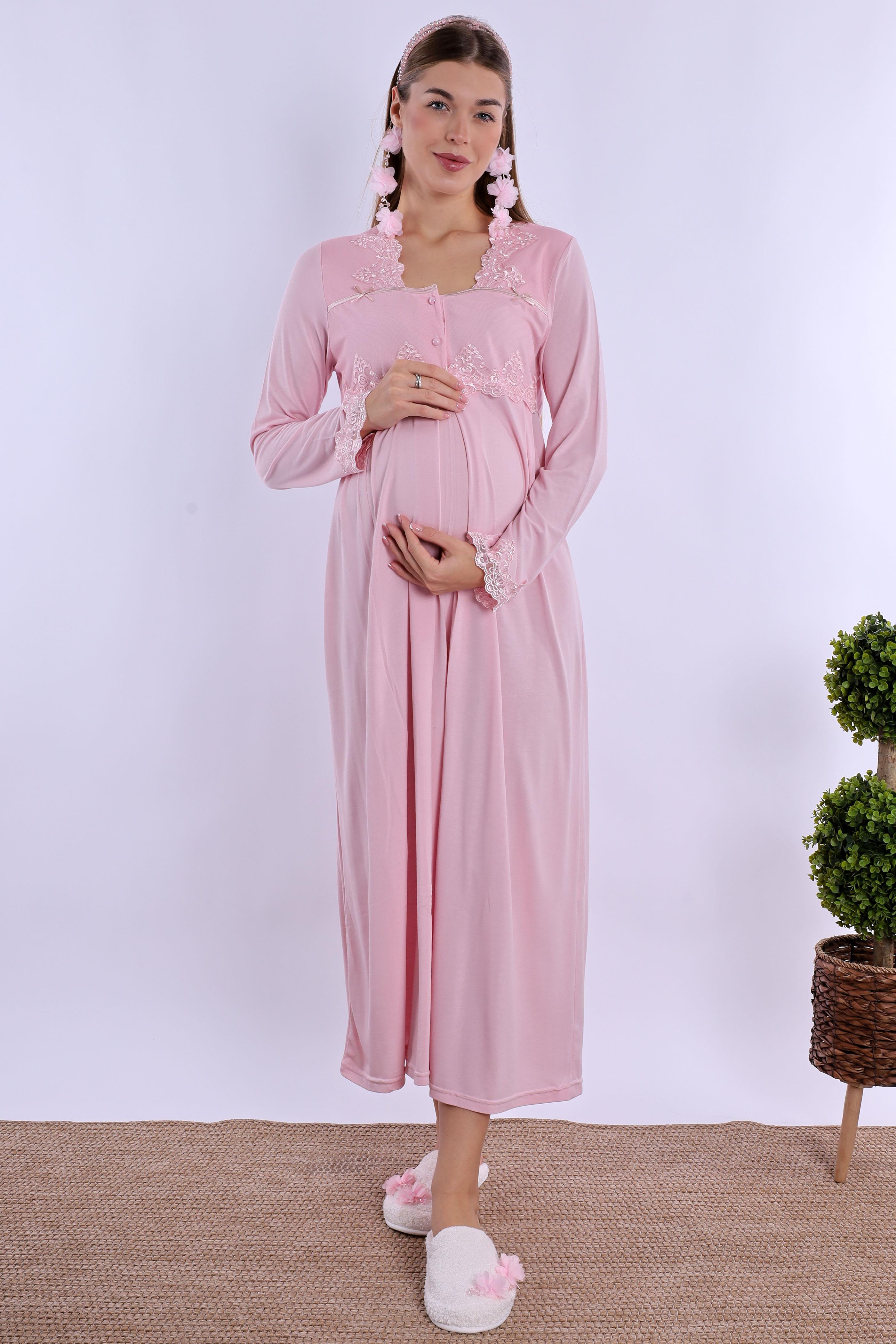 270132 Pembe Hamile Lohusa Gecelik