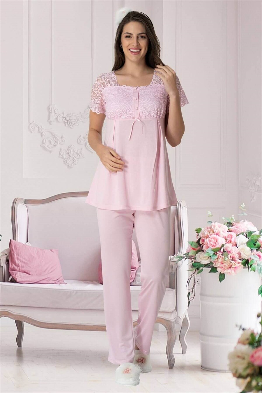 CarpeDiem 1539 Pembe Lohusa Pijama Takımı