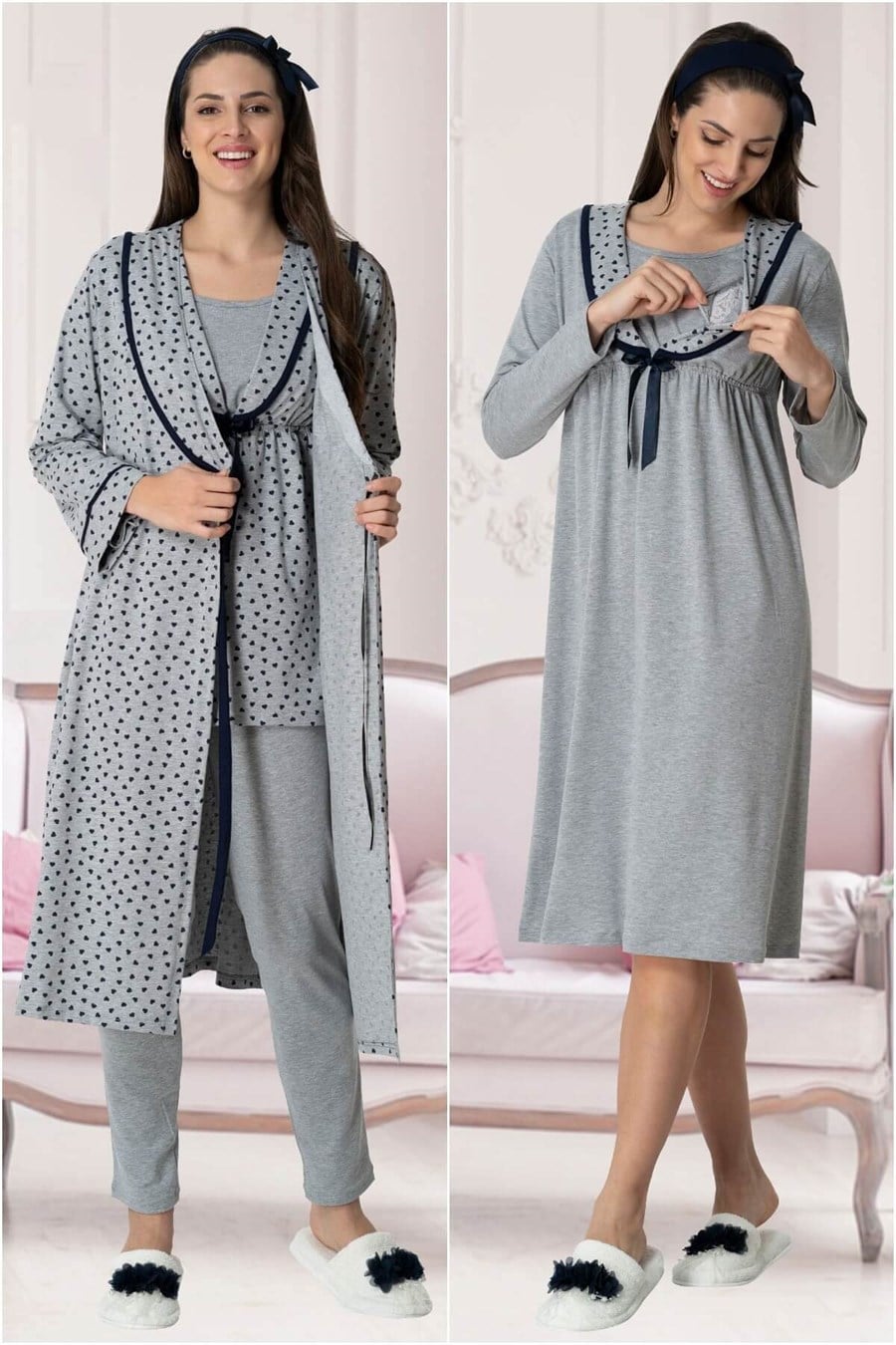 CarpeDiem 1564 Lacivert Hamile Lohusa Set