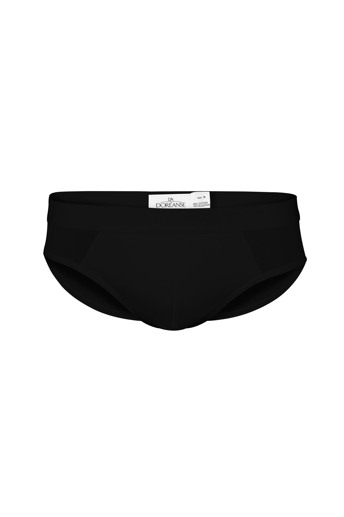 Doreanse 1327 Siyah Erkek Pamuklu 3'lü Slip Külot