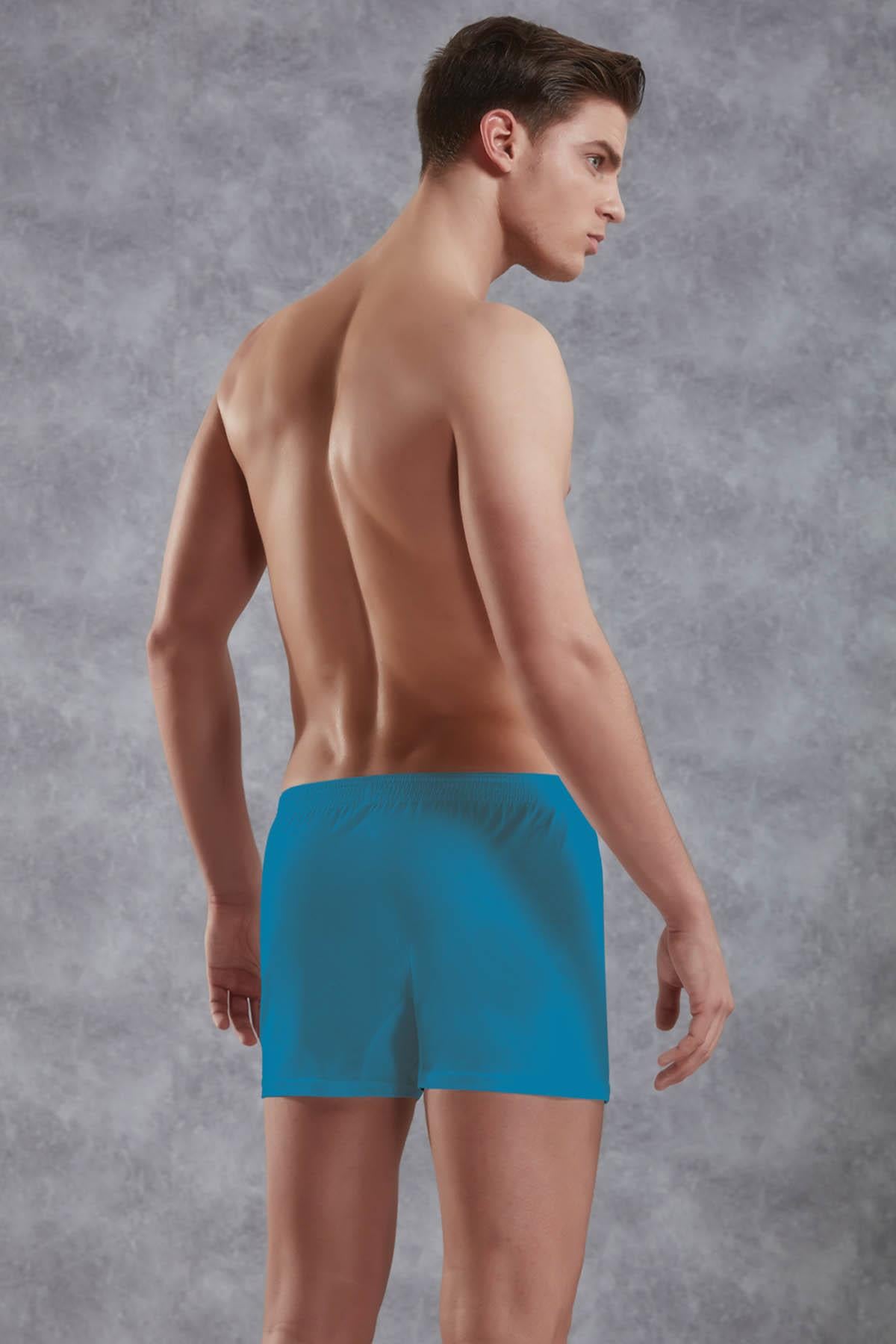 Doreanse 1511 Turkuaz Erkek Pamuk Düğmeli Normal Paça Boxer