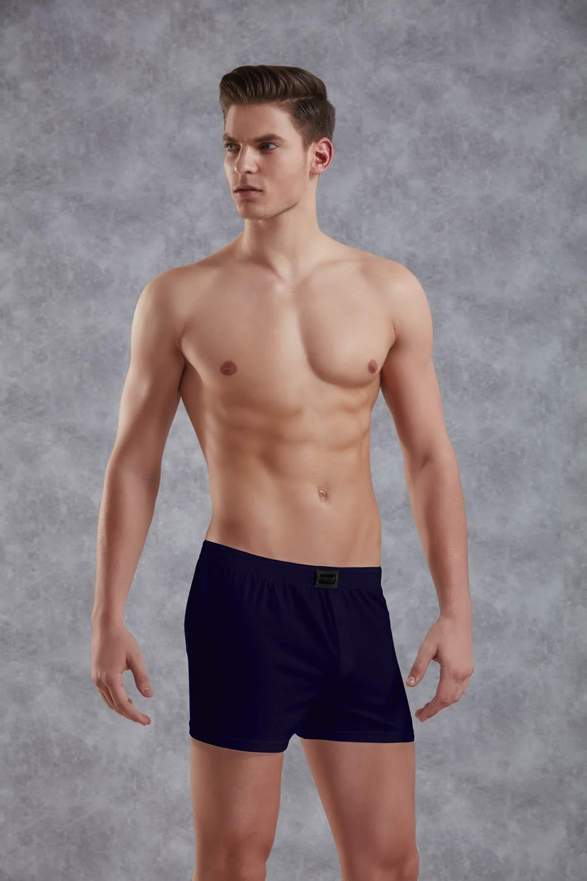 Doreanse 1511P Lacivert Erkek Düğmeli Normal Paça Boxer