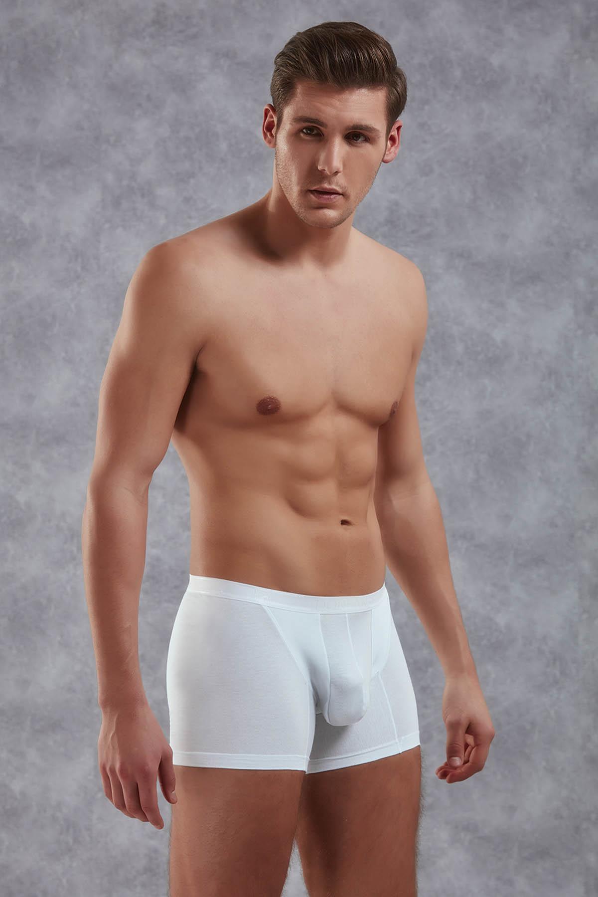 Doreanse 1770 Beyaz Erkek Modal Torbalı Normal Paça Boxer