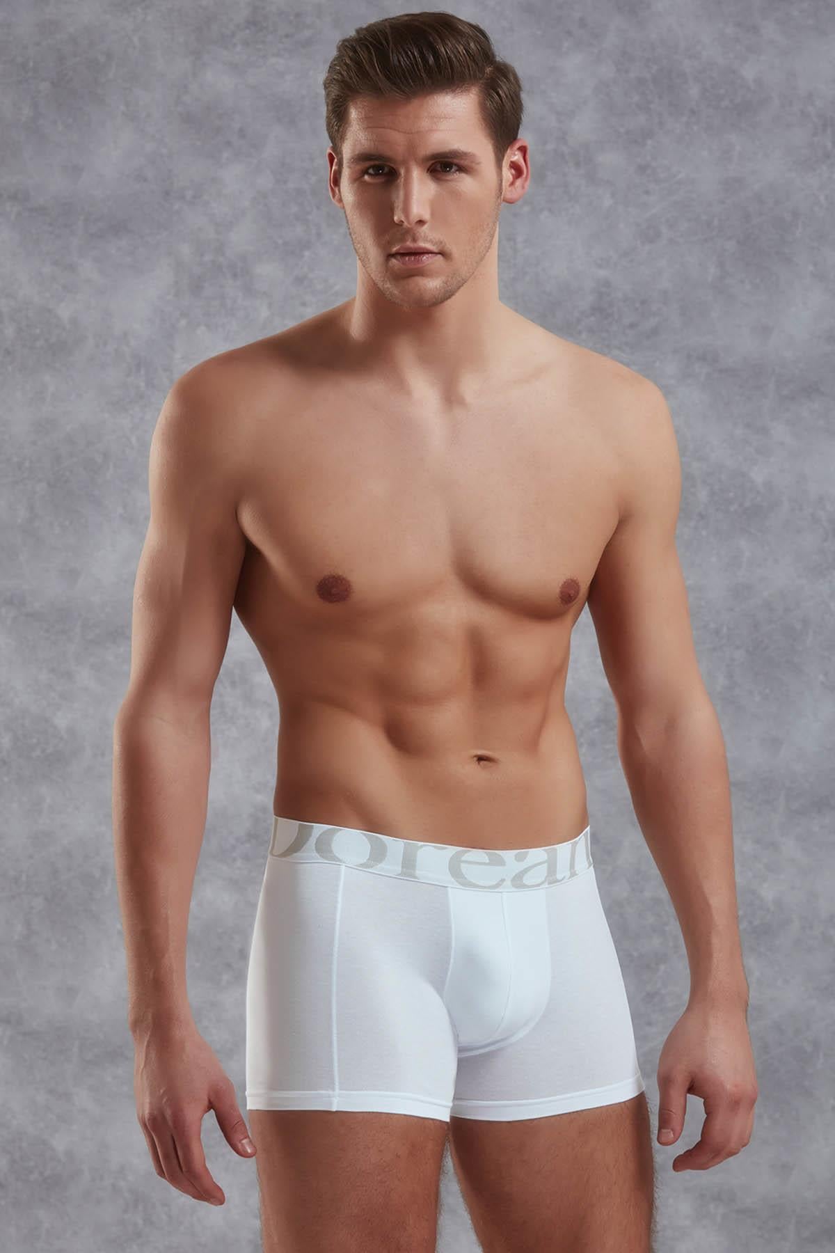 Doreanse 1777P Beyaz Erkek Battal Boy Torbalı Normal Paça Boxer