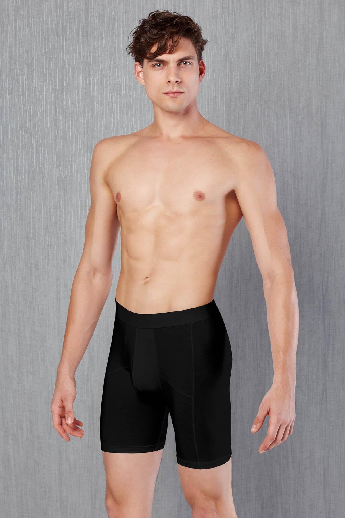 Doreanse 1792 Siyah Erkek Pamuklu Torbalı Uzun Paça Boxer