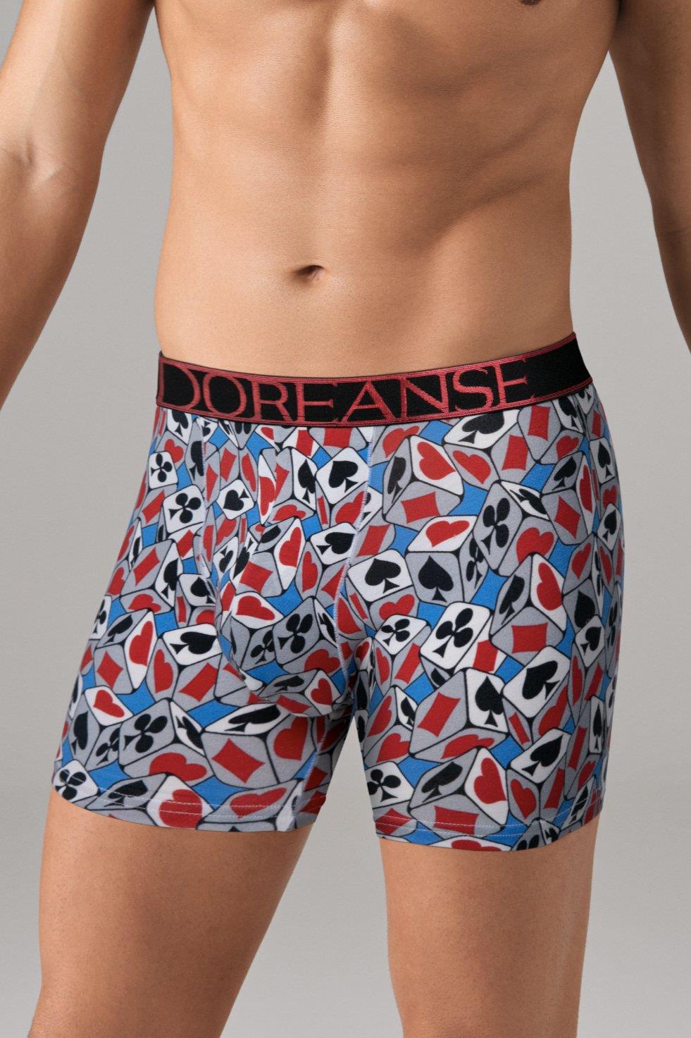 Doreanse 1869 Erkek İskambil Zar Desenli Boxer