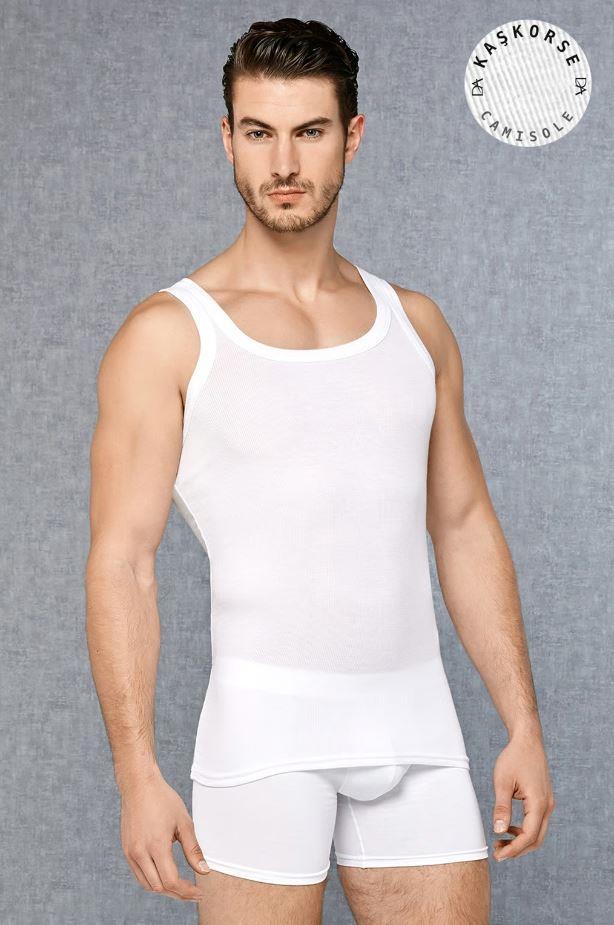 Doreanse 2045 Beyaz Erkek Kaşkorse Micro Modal Kare Yaka Atlet