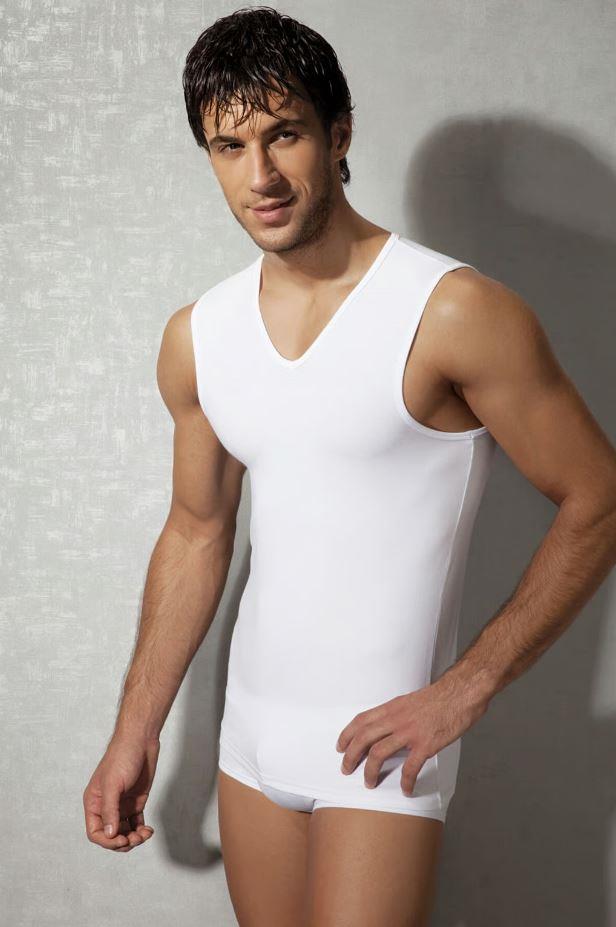 Doreanse 2210 Beyaz Erkek Modal V Yaka Sıfır Kol Atlet