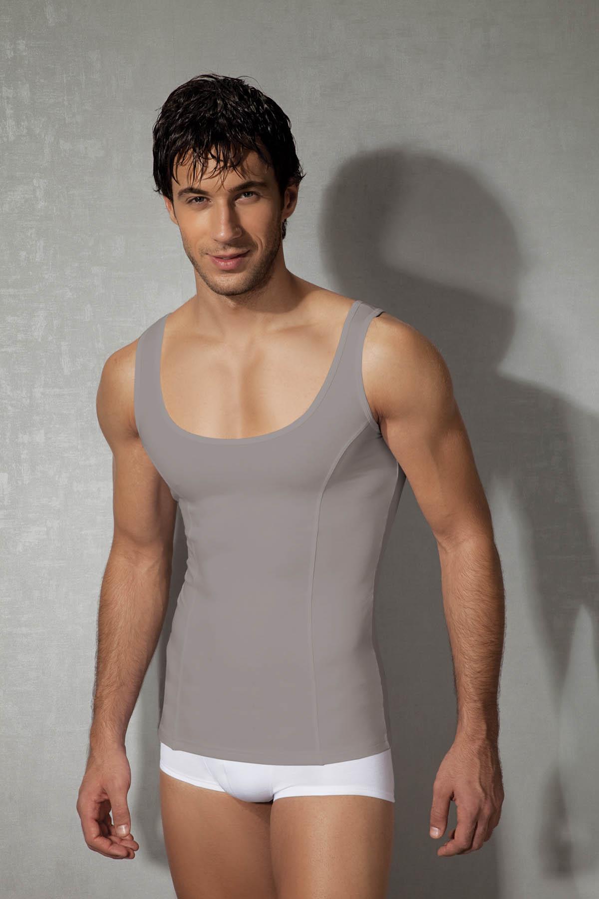 Doreanse 2255 Gri Erkek Modal Pamuklu Kare Yaka Atlet