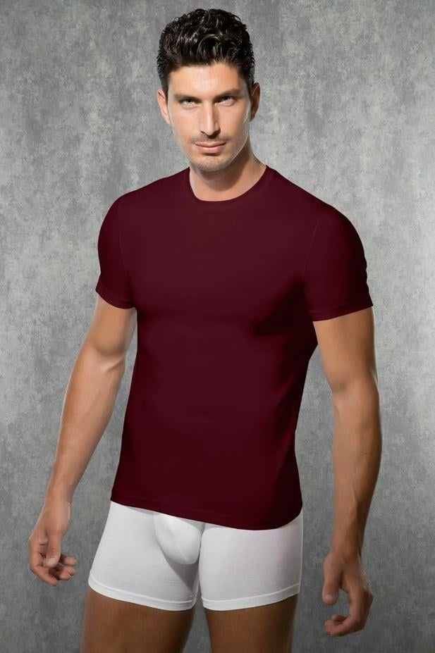 Doreanse 2550 Bordo Erkek Modal Bisiklet Yaka Kısa Kol Tişört