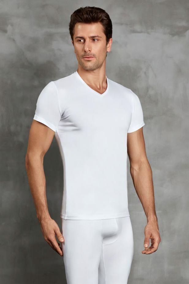 Doreanse 2890 Ekru Erkek Viloft Termal V Yaka Kısa Kol Tişört
