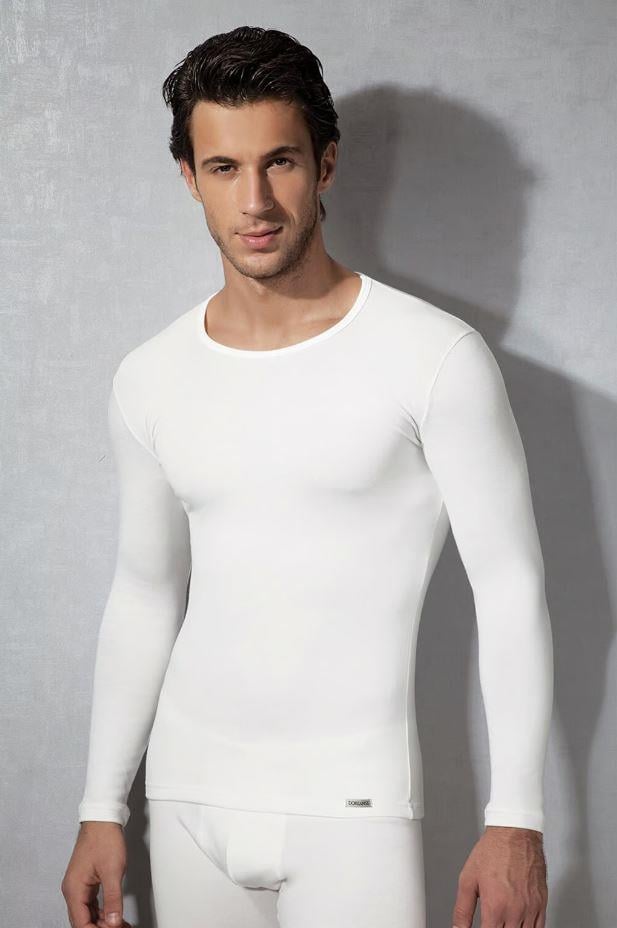 Doreanse 2960 Ekru Erkek Termal Yuvarlak Yaka Uzun Kollu Tişört
