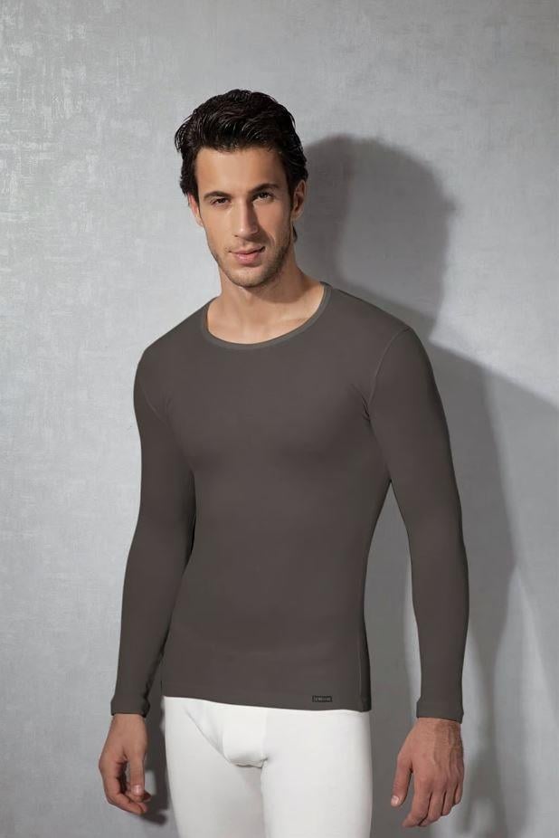 Doreanse 2990 Füme Erkek Viloft Termal Yuvarlak Yaka Uzun Kol Tişört