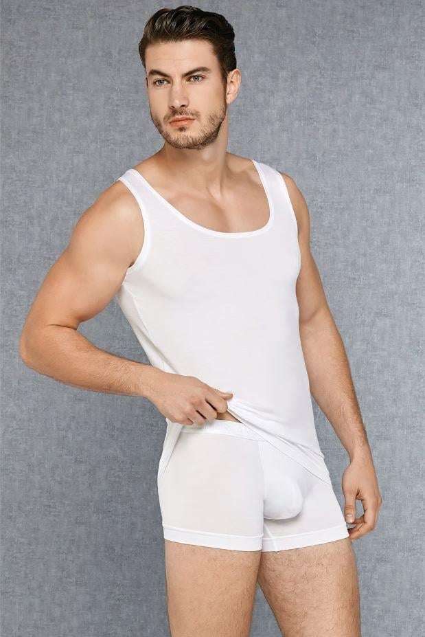 Doreanse 3000 Beyaz Erkek Damat Çeyizlik Atlet Boxer Takımı