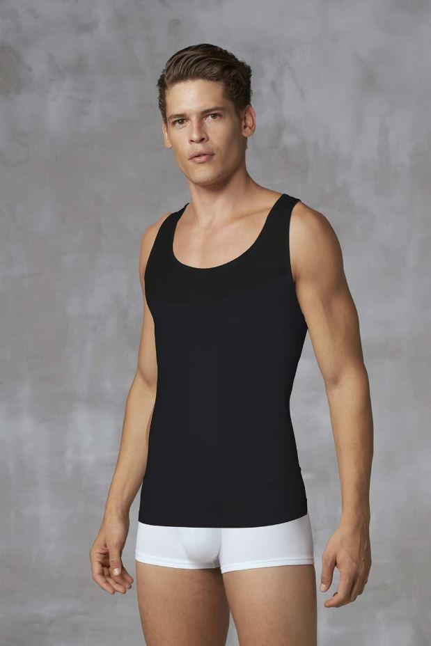 Doreanse 5965 Siyah Erkek Göğüs Sıkıştırma ve Vücut Şekillendirici Atlet Korse