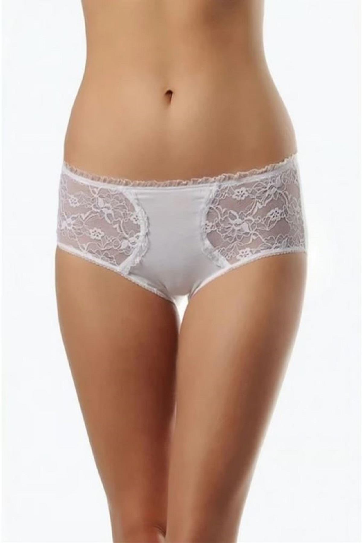 Doreanse 7132 Beyaz Kadın Modal Dantel Desenli Slip Külot