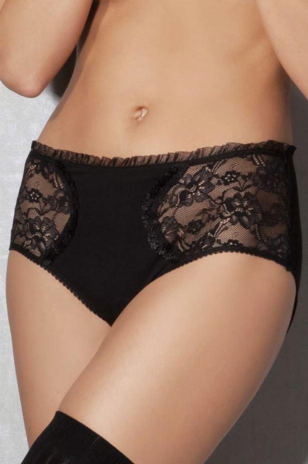 Doreanse 7132 Siyah Kadın Modal Dantel Desenli Slip Külot