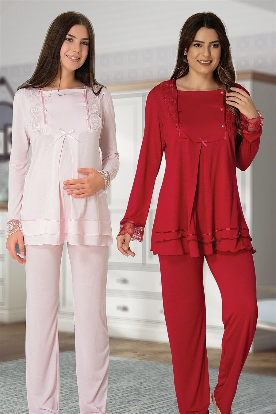Effortt 2015 Vişne Lohusa Pijama Takımı