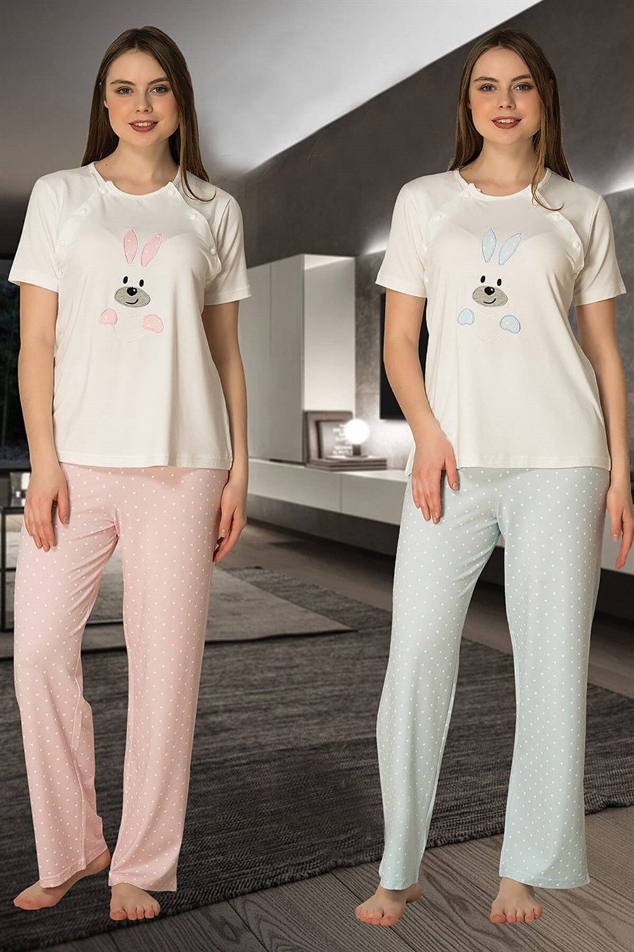 Effortt 2074 Pembe Lohusa Pijama Takımı