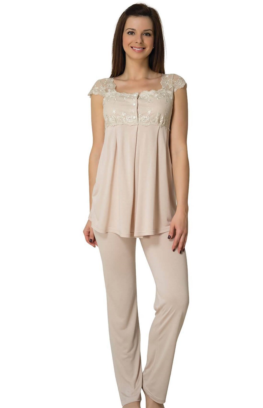 Effortt 2303 Sütlü Kahve Lohusa Pijama Takımı