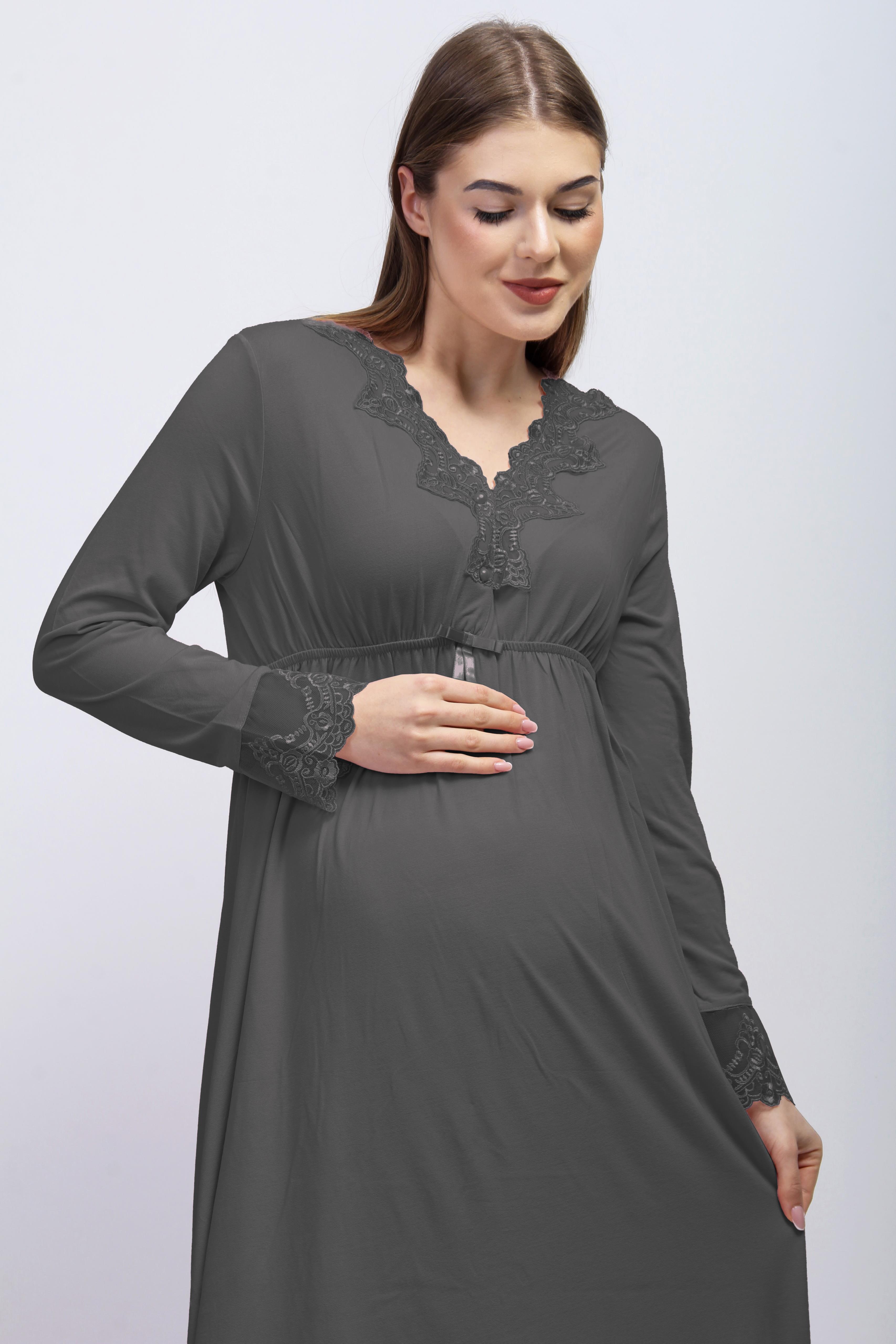 Effortt 28093 Füme Dantelli Lohusa Gecelik