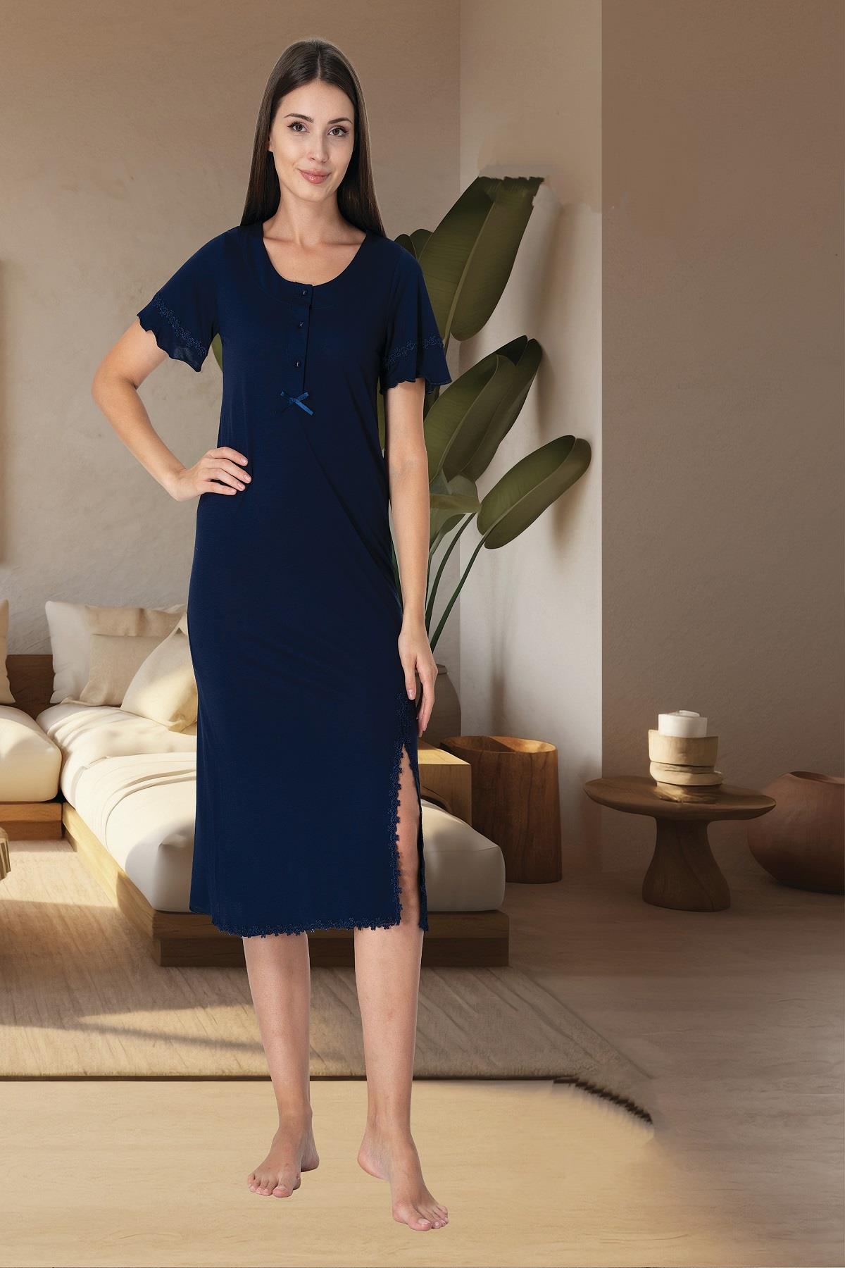 Effortt 3073 Lacivert Hamile Lohusa Gecelik