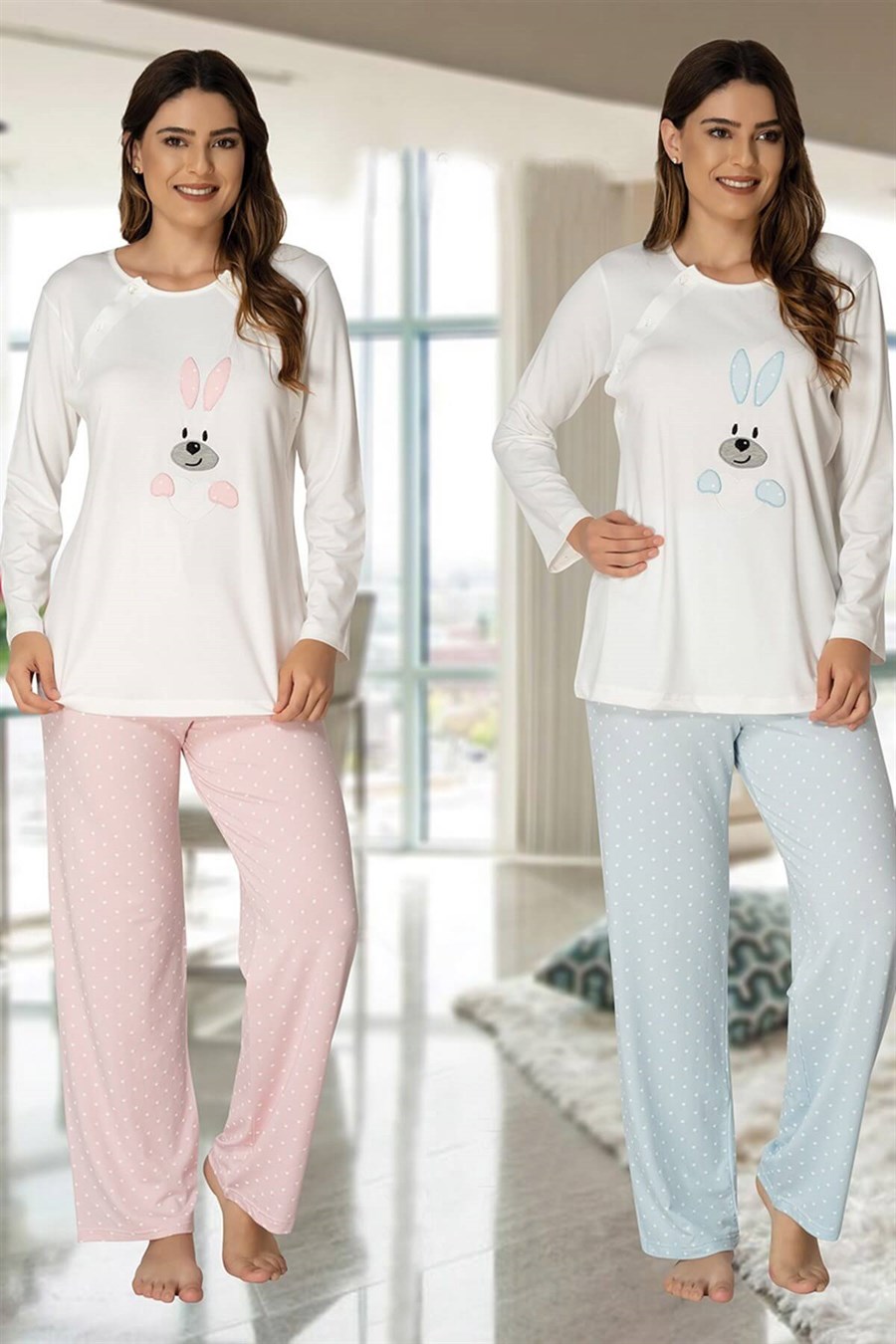 Effortt 3094 Mavi Lohusa Pijama Takımı