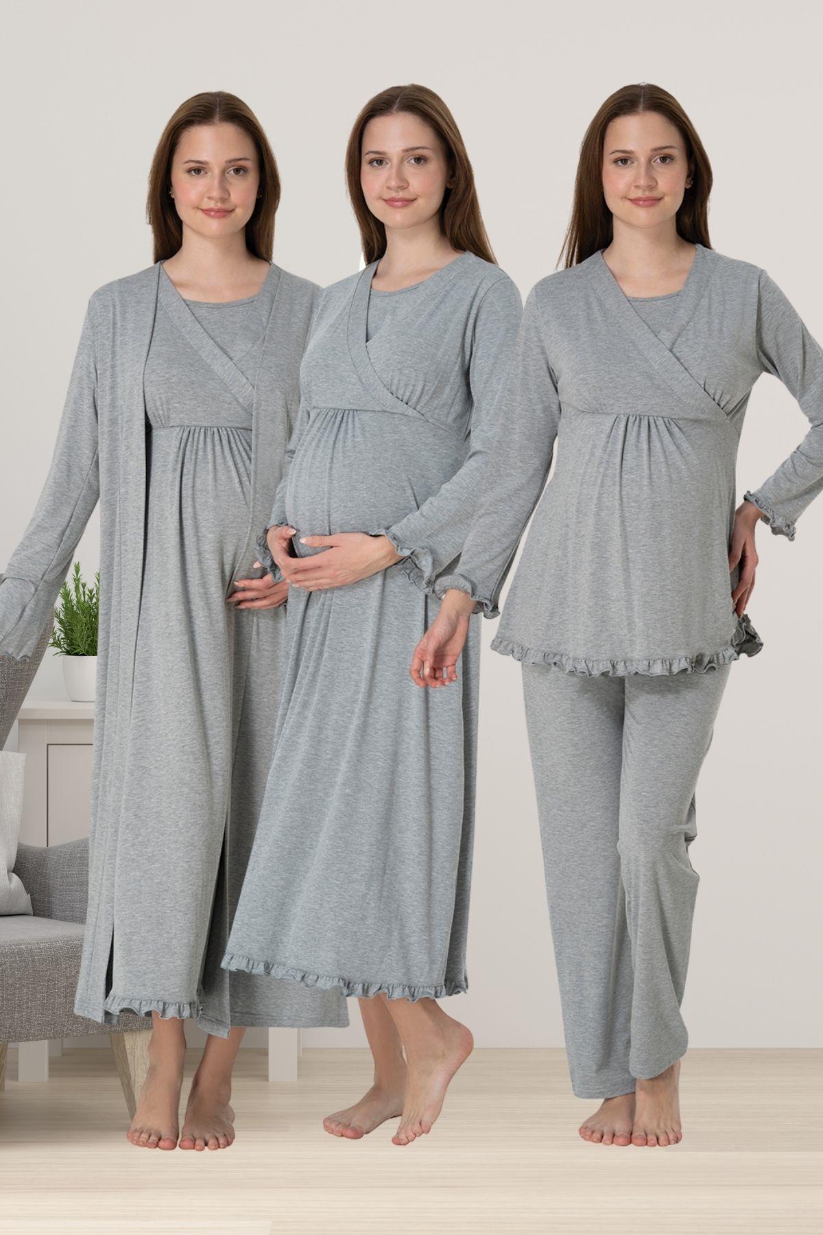 Effortt 4046 Gri Hamile Lohusa Set