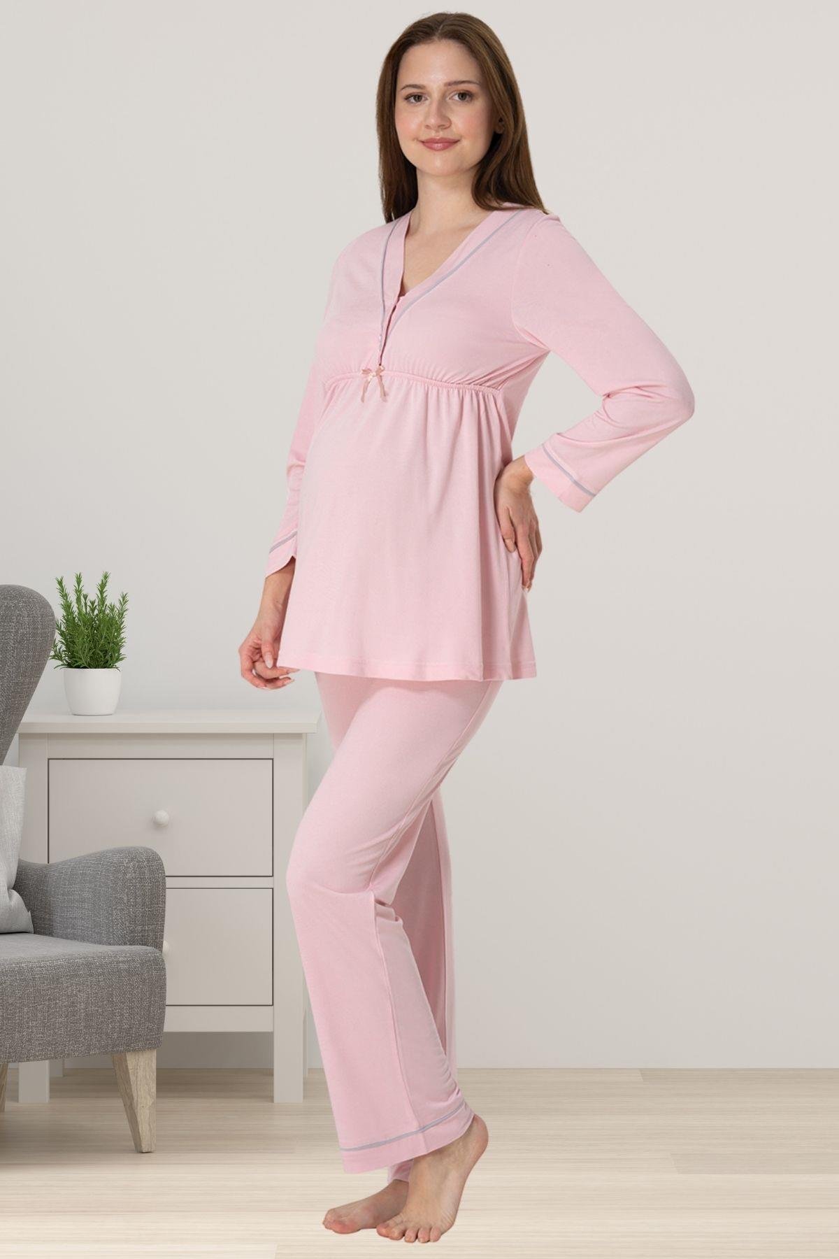 Effortt 4052 Pembe Hamile Lohusa Pijama Takımı