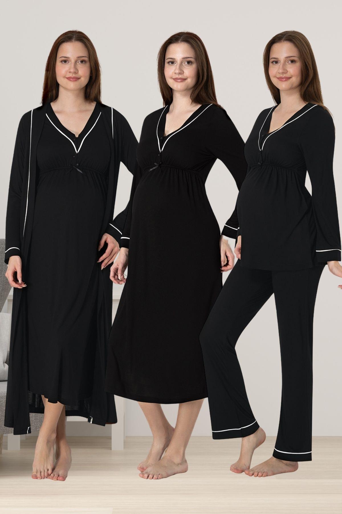 Effortt 4056 Siyah Hamile Lohusa Set