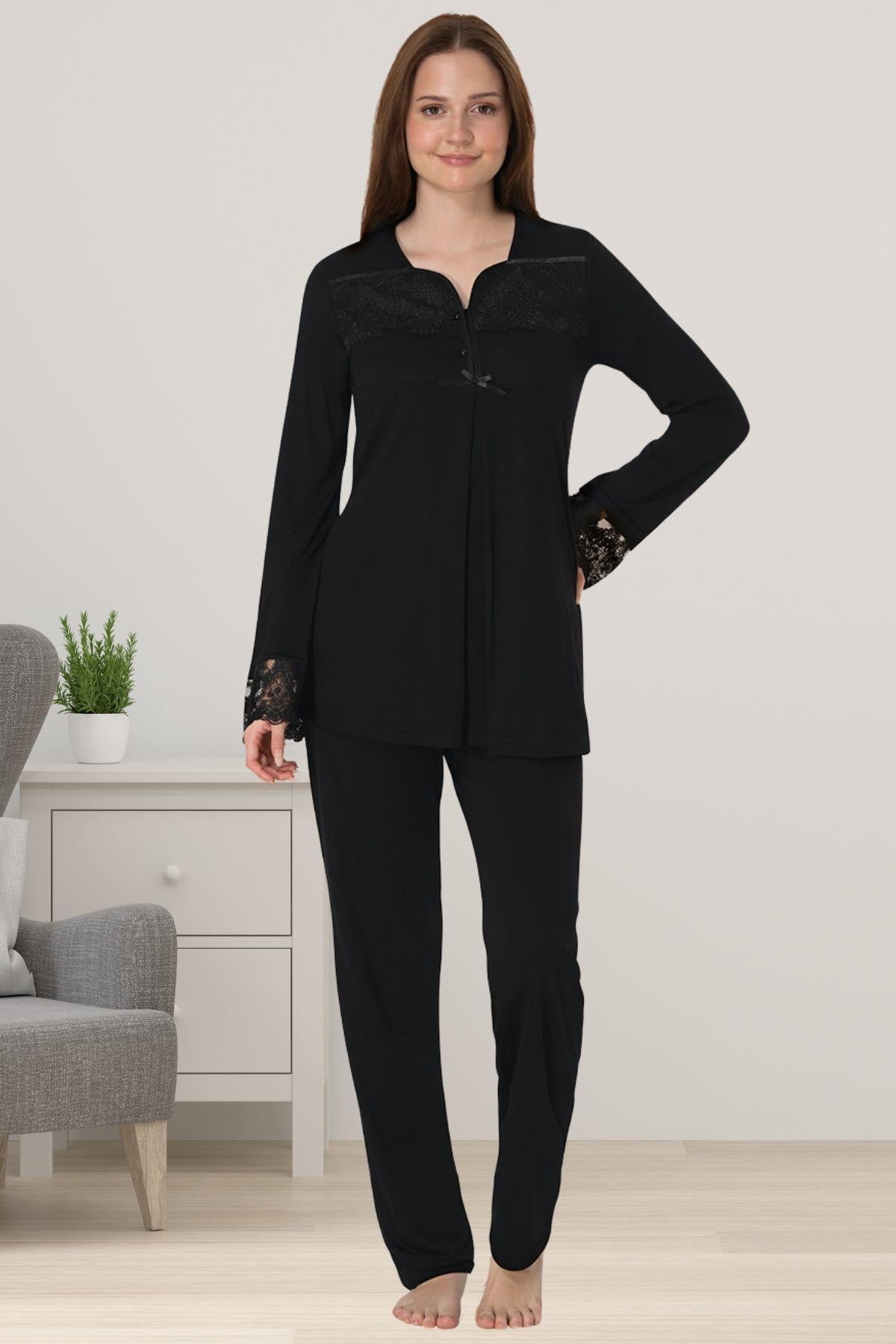 Effortt 4082 Siyah Hamile Lohusa Pijama Takımı