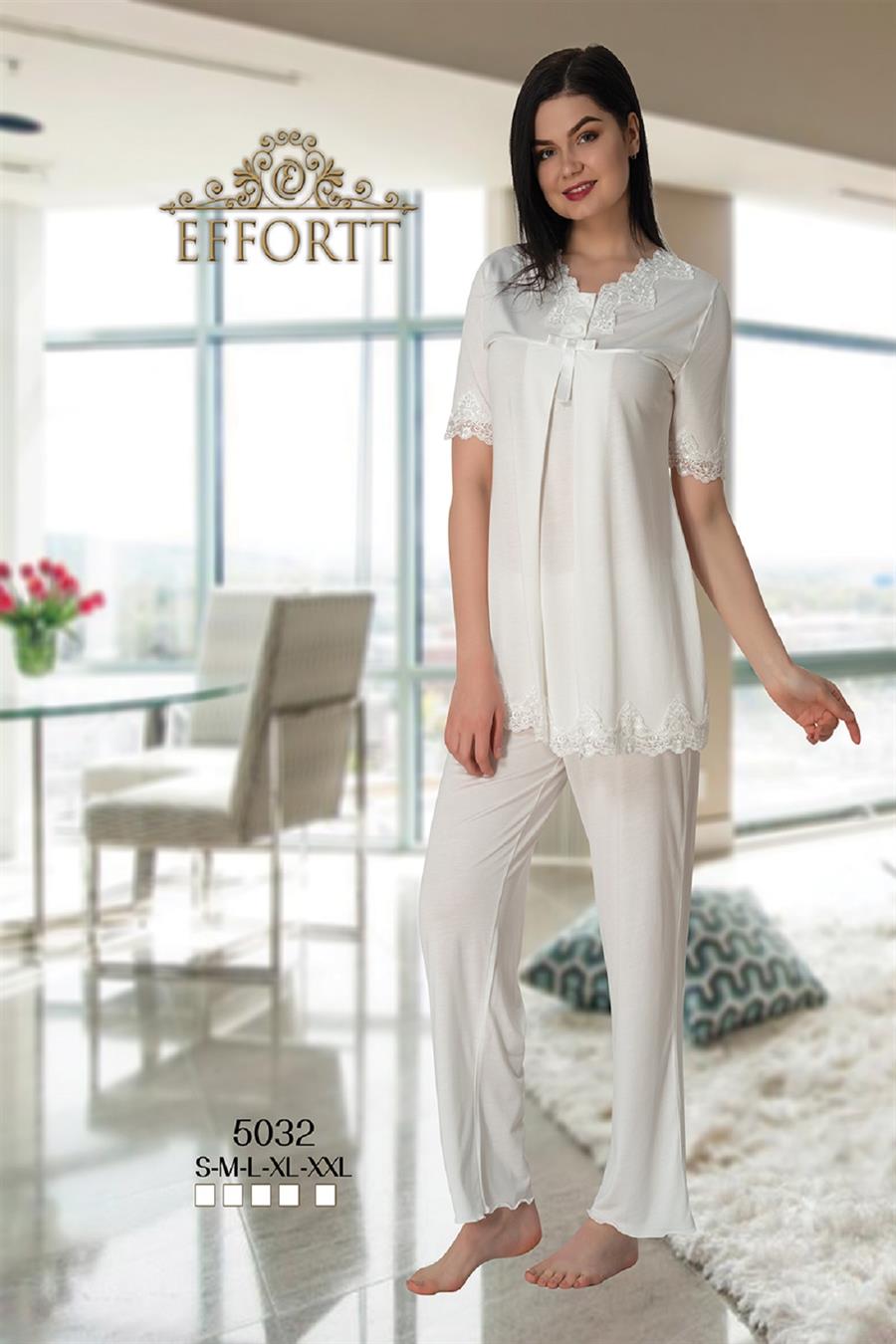 Effortt 5032 Ekru Lohusa Pijama Takımı