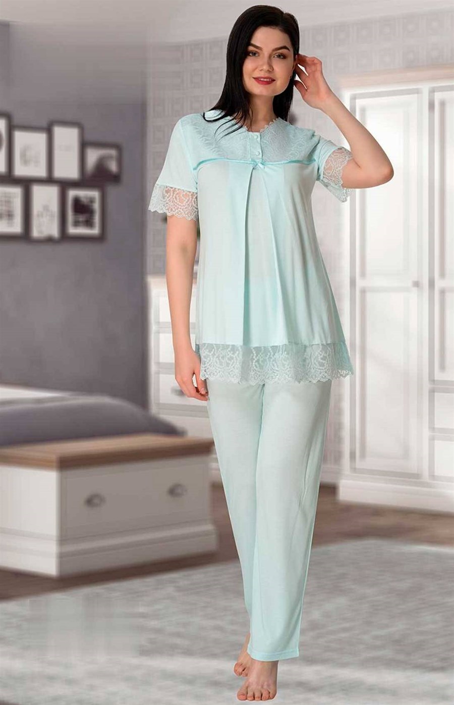 Effortt 5042 Mavi Lohusa Pijama Takımı