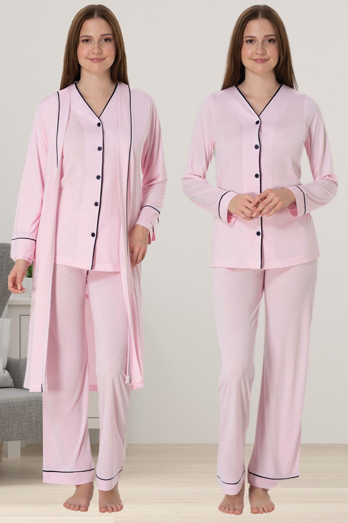 Effortt 5074 Pembe Sabahlıklı Hamile Lohusa Pijama Takımı