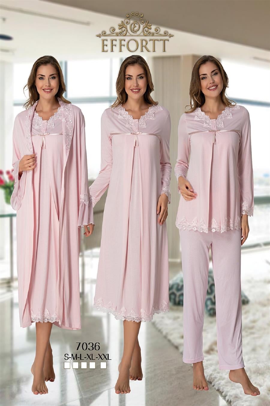 Effortt 7036 Pembe Hamile Lohusa Set