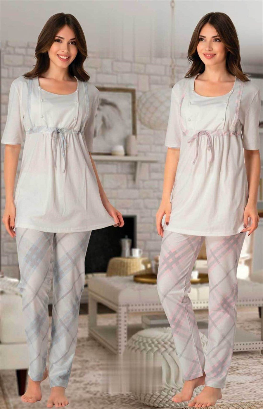 Effortt 8042 Pembe Lohusa Pijama Takımı