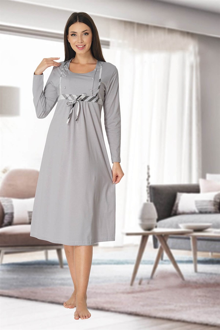 Effortt 8083 Gri Lohusa Gecelik