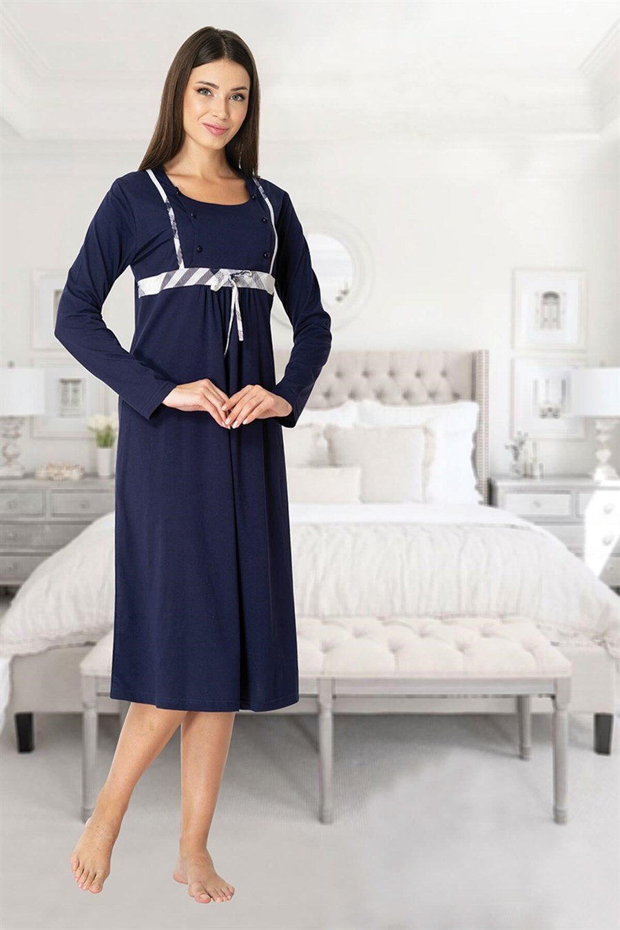 Effortt 8083 Lacivert Lohusa Gecelik