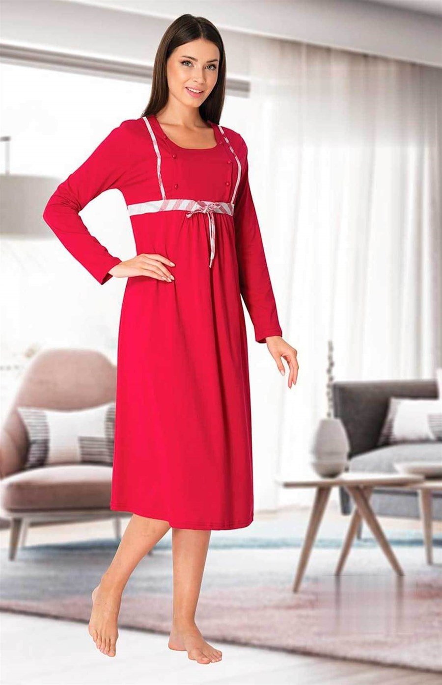 Effortt 8083 Vişne Lohusa Gecelik