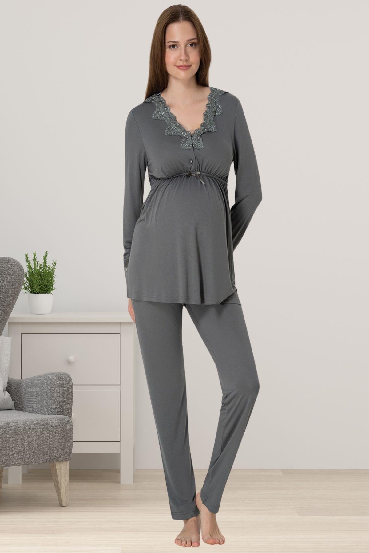 Effortt 8092 Füme Lohusa Pijama Takımı