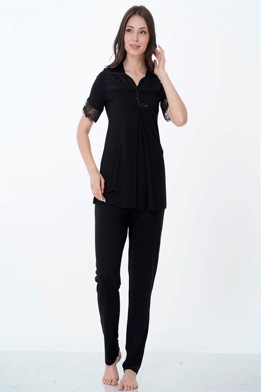 Effortt 9012 Siyah Hamile Lohusa Pijama Takımı