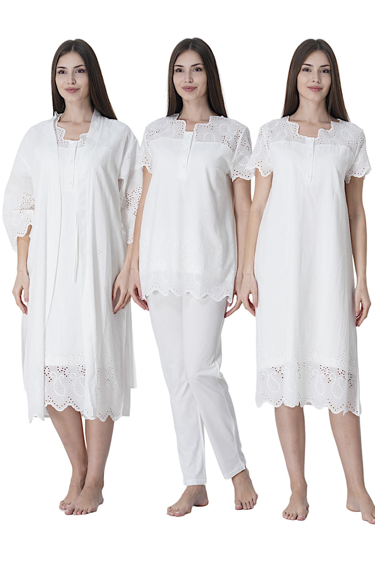 Effortt 9026 Ekru Fistolu Hamile Lohusa Set