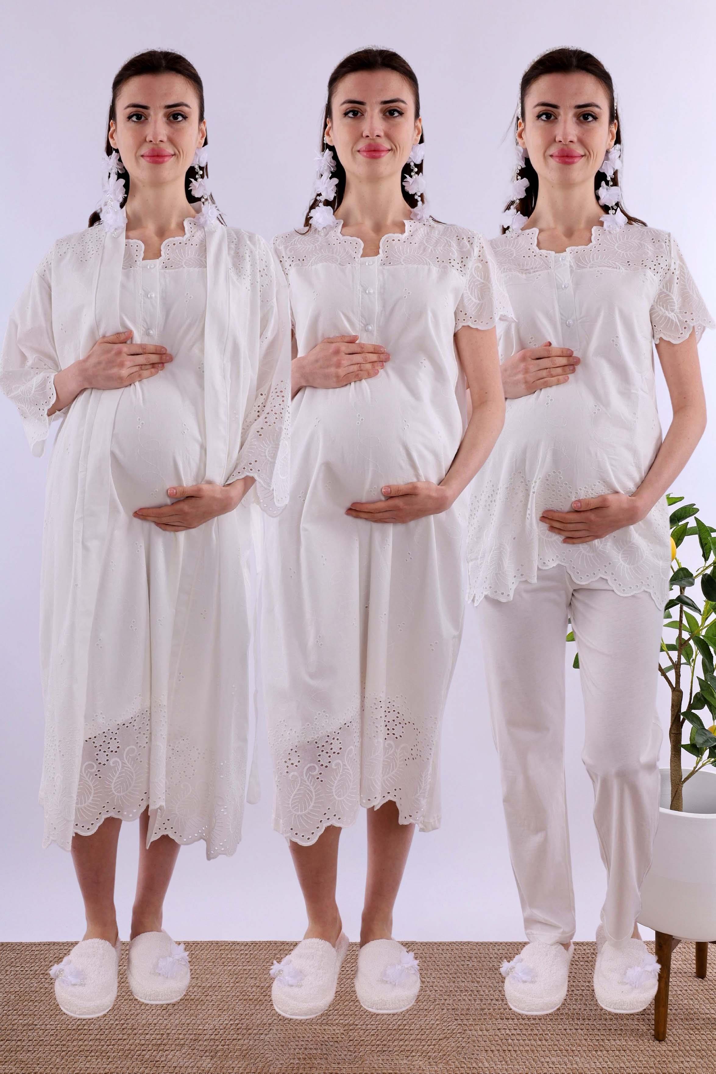 Effortt Ekru Fistolu Hamile Lohusa Set BYL290262