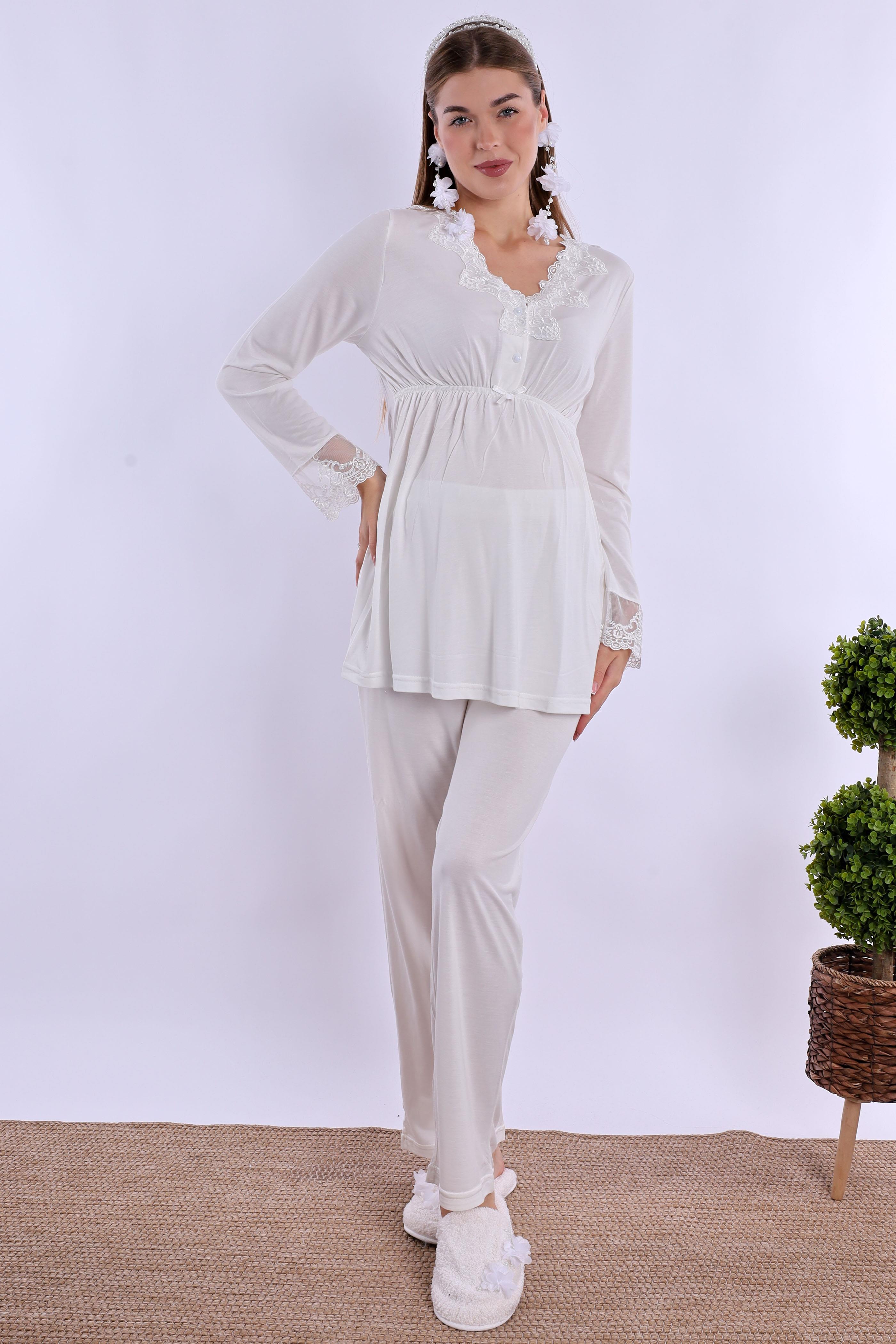 Effortt Ekru Lohusa Pijama Takımı 280922